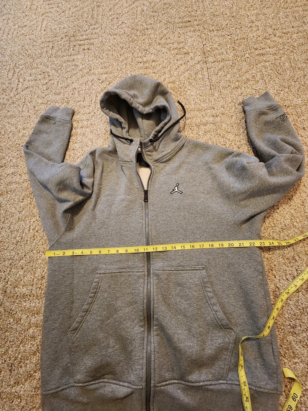 Michael Jordan Men’s Light Gray Full-Zip Hoodie Sweatshirt